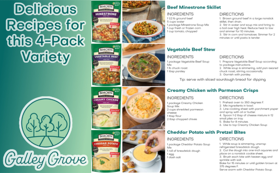 Bear Creek Dry Soup Mix Starter Kit Variety Bulk Pre