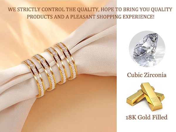 Amazon.com: LevyPan 2-Pack 18K Gold Plated Stacking Rings