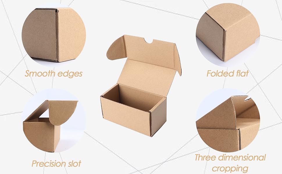 PHAREGE 4.6x2.2x2.2 inch Small Shipping Box 50 Pack, Brown