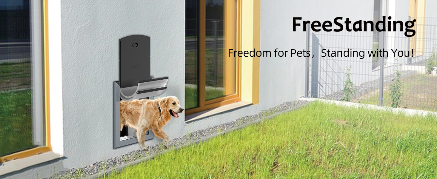 FreeStanding Extra Large Dog Door for Wall, Dog Door with