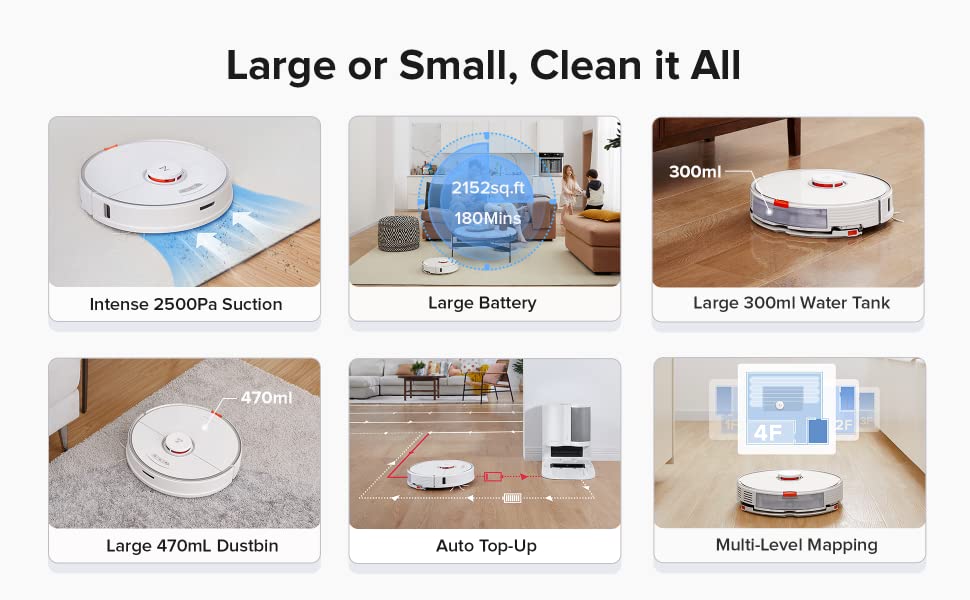 roborock S7+ Robot Vacuum Cleaner and Sonic Mop with SelfEmptying Dock, Stores Up to 60 Days of