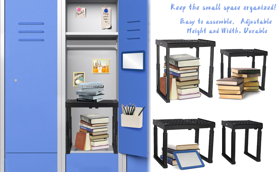 Locker Shelf for School Locker Adjustable Height and Width, Locker