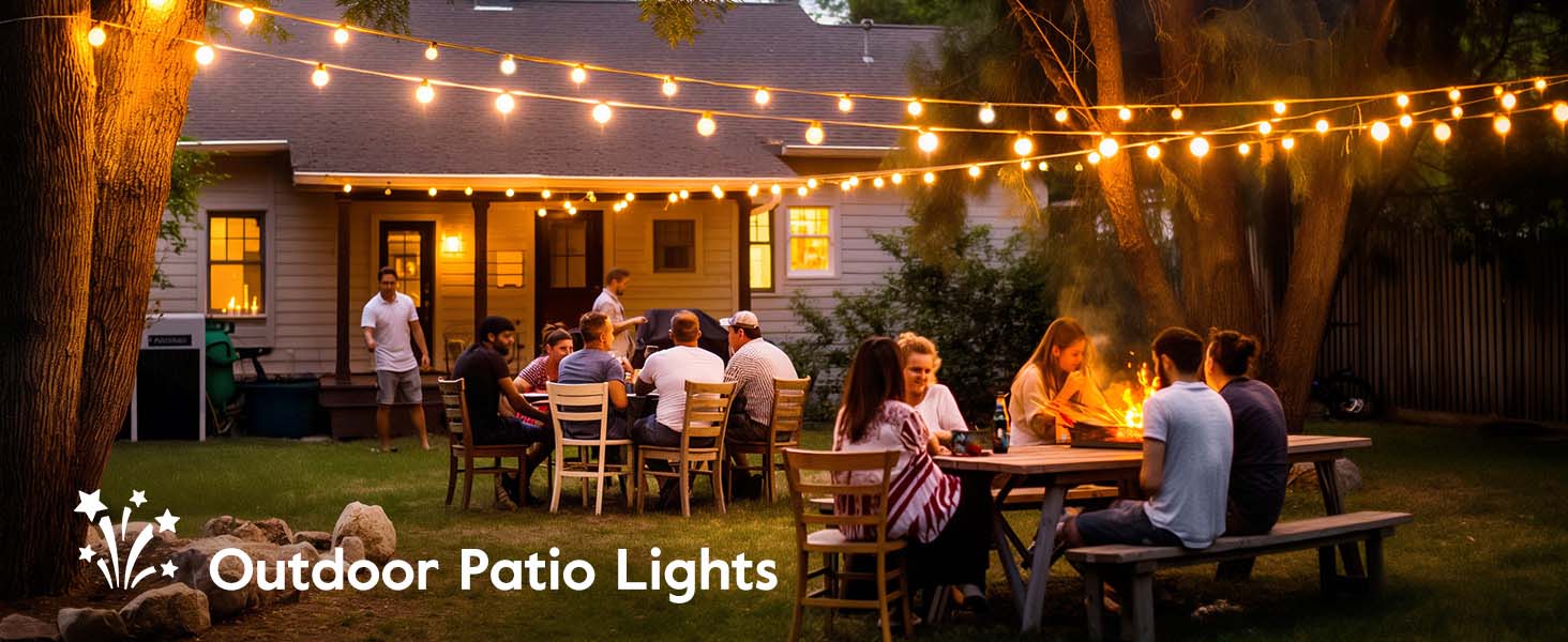 G40 Outdoor String Lights 25ft Decorative LED Bulbs