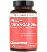 Organic Ashwagandha 1325mg. Pure Ashwagandha Root with Black Pepper & Avocado Oil for Ultra Absor...