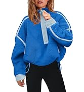Panadila Womens Half Zip Sherpa Fleece Pullover Soft Oversized Sweatshirt with Pockets Warm Fuzzy...