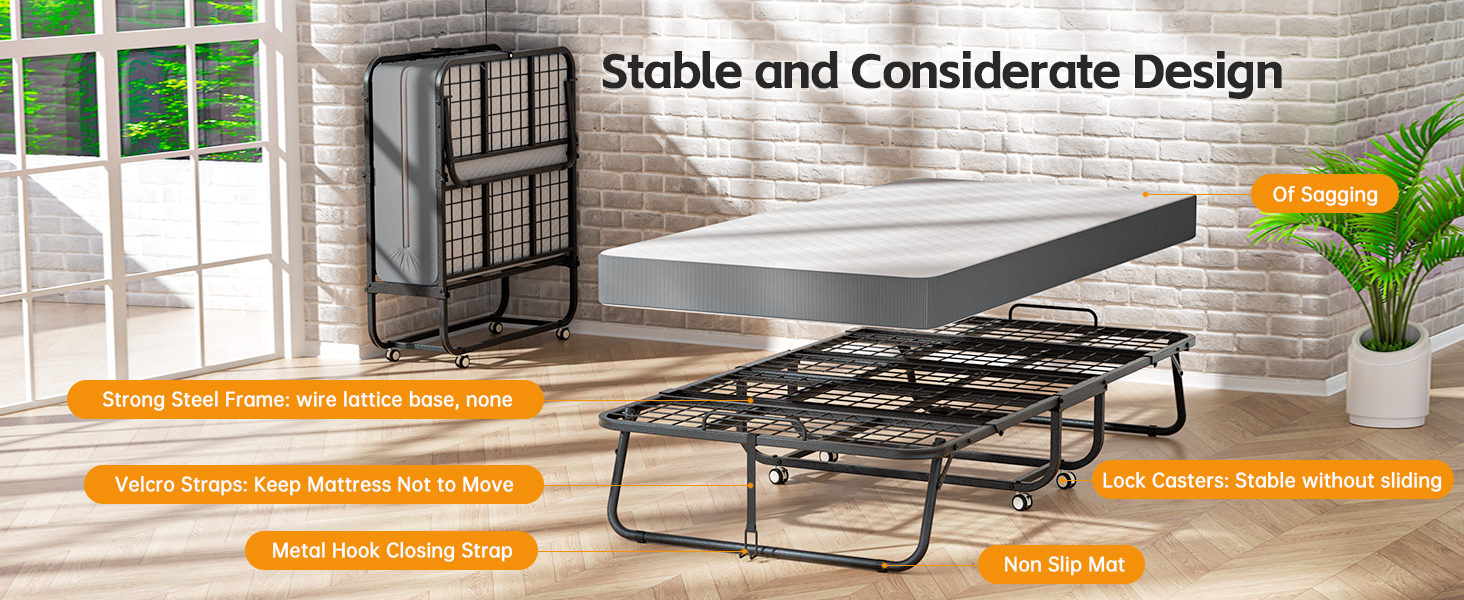 Folding Bed with Mattress