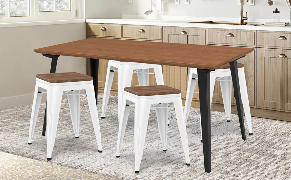 Changjie Furniture 18 Inch Stools Metal Dining Chairs Set