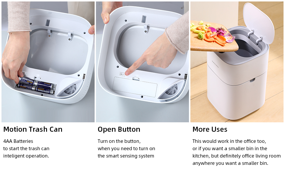 MOPALL Bathroom Trash Can Touchless, 4 Gallon Automatic