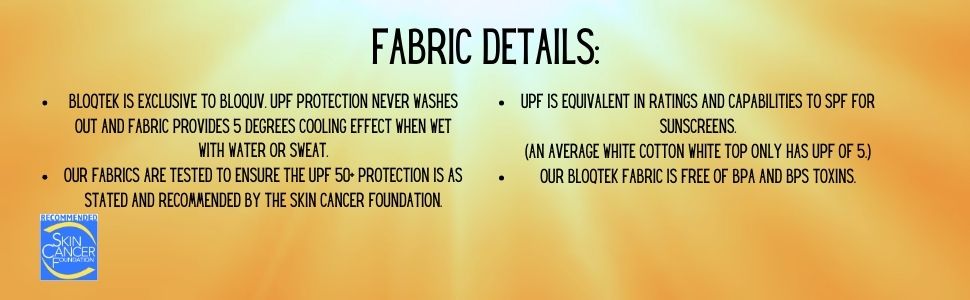 Bloq UV Fabric Details with logo