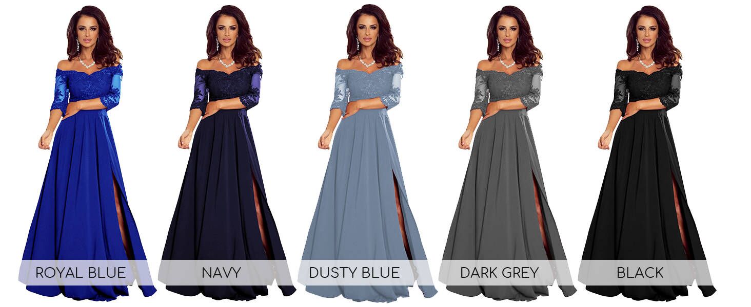 Vestido de madre de la novia con hombros descubiertos y mangas, vestidos de noche con apliques de encaje para mujer