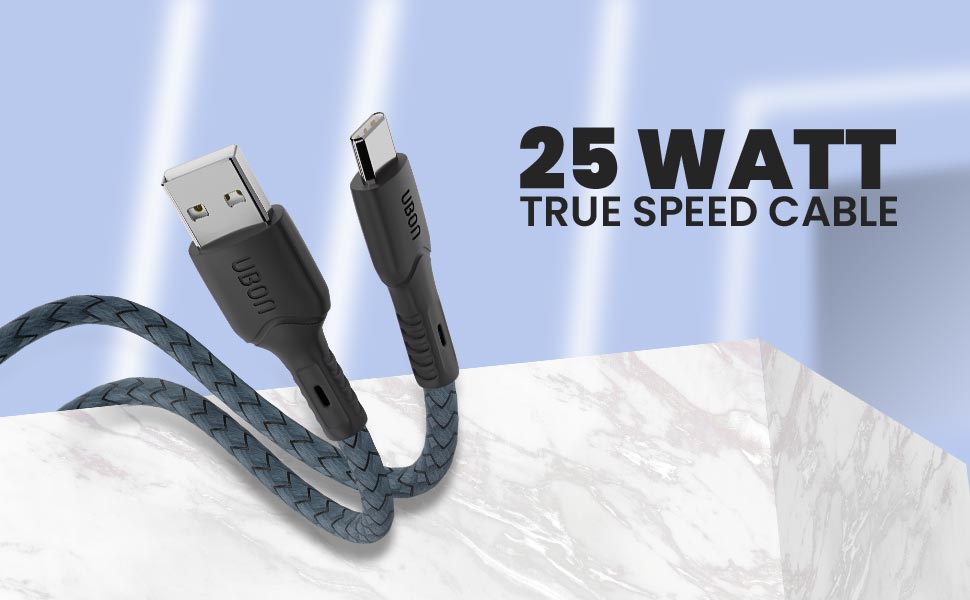 Ubon WR-402 Power Master Type C 25W Fast Charging Cable