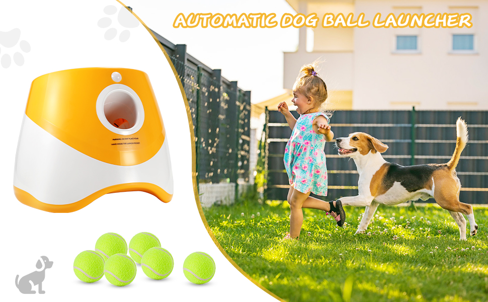 WookYumy Automatic Dog Ball Launcher, Dog Ball Thrower with