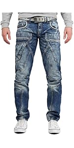 Cipo & Baxx Herren Stylische Freizeitjeans im Bikerstyle – Regular Fit oder Slim Fit | Stone Washed Denim mit Ziernähten 86d241e0 F1d4 4be1 Ab03 5d526706238f. AC SR150,300