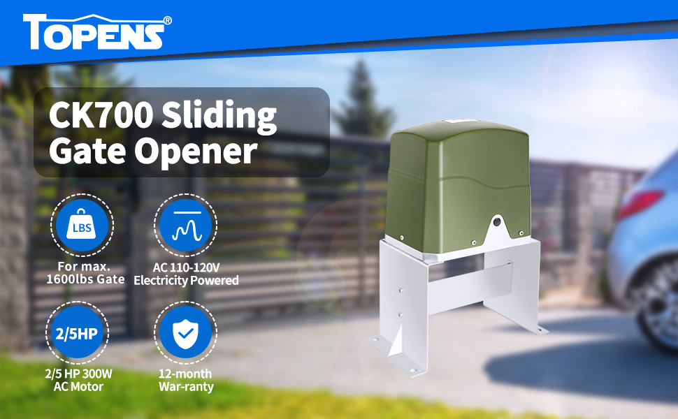 TOPENS CK700 Automatic Sliding Gate Opener Chain Drive
