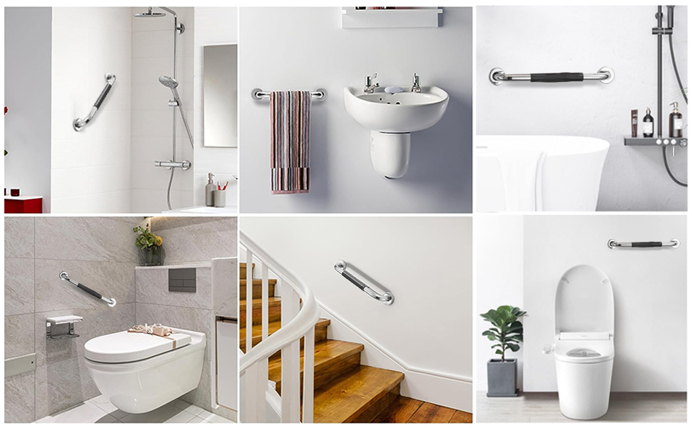 手すり タテ・ヨコ兼用 2個セット お風呂 浴槽 手すり ステンレス鋼 