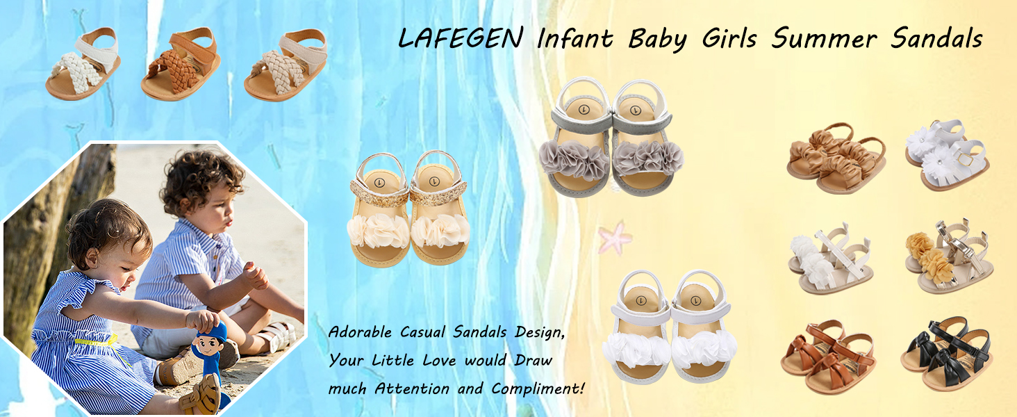 LAFEGEN Infant Baby Girls Summer Sandals