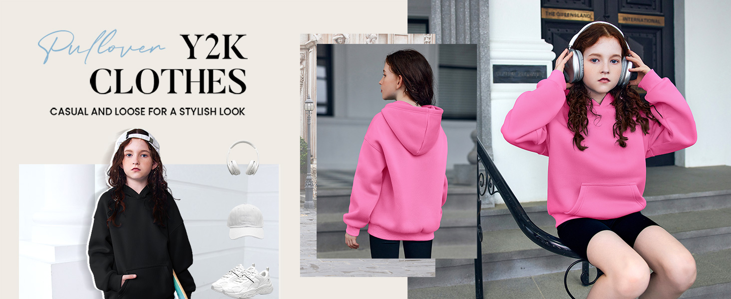 Arshiner Girls Oversized Hoodies Fleece Pullover Sweatshirts Kids Fashion Casual Outfits Fall Winter Clothes 22 Girls Oversized Hoodies