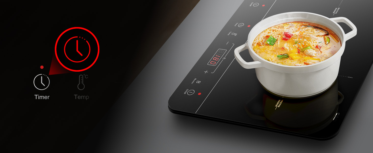 GASLAND IH60BT Double Induction Hob, 2800W Induction Hob 2 Plates with