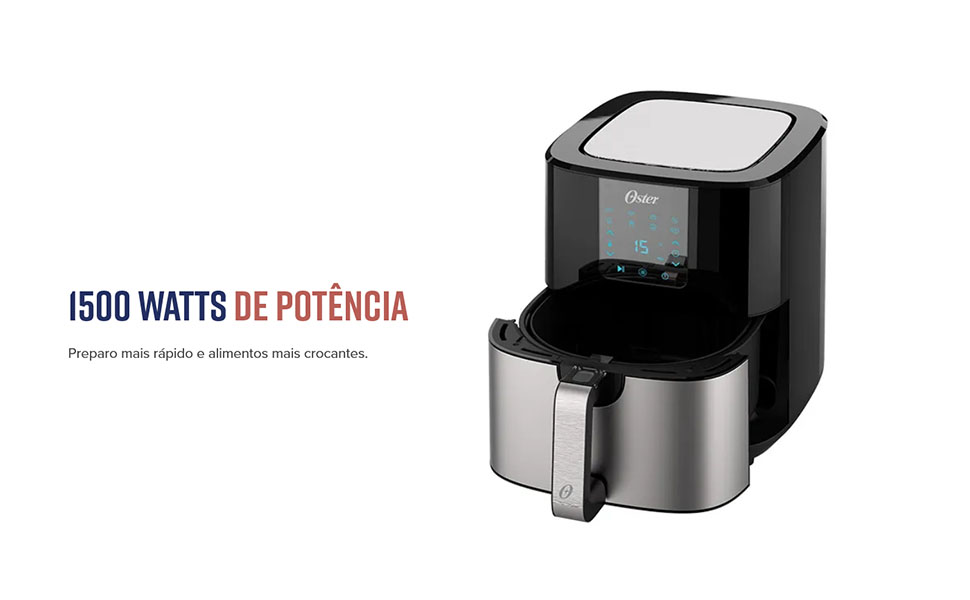Fritadeira Ultra Digital 2 em 1 Inox 4,8L Oster com Painel Touch
