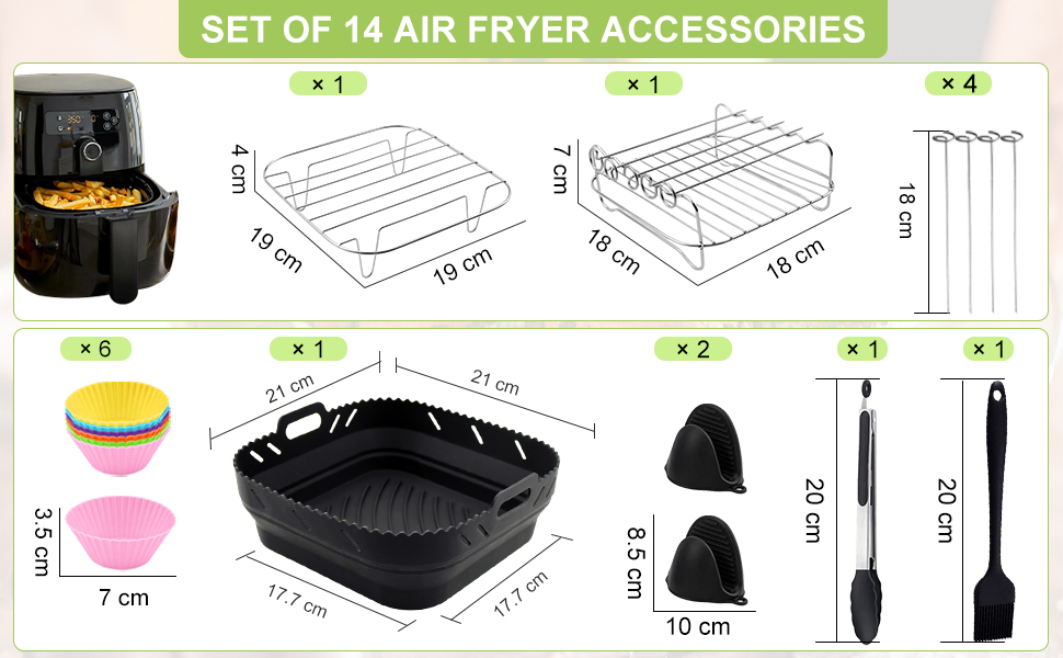 récipients pour friteuse à air