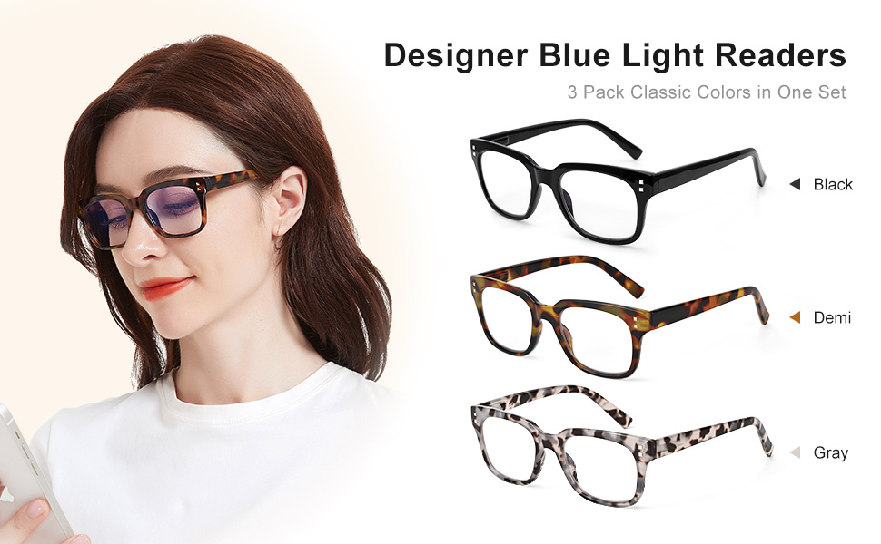 womens fashion classic blue light readers black tortoise grey demi +1.0 +1.5 +2.0 +2.5 +3.0 +3.5