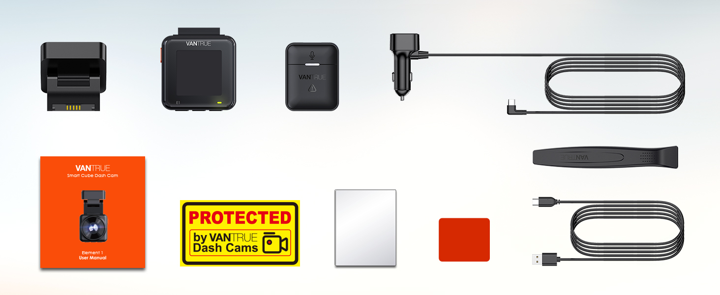 VANTRUE E1 Dash Cam 2.7K HDR WiFi GPS Voice Control, 1440P 60fps