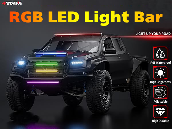 Amazon.com: 4WDKING 10 Inch Slim LED Light Bar with RGB