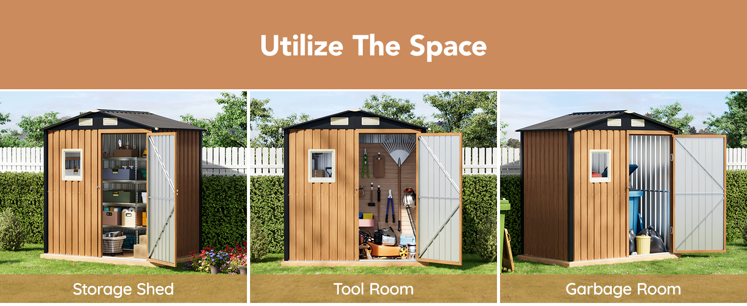 6X4FT Garden Storage Shed