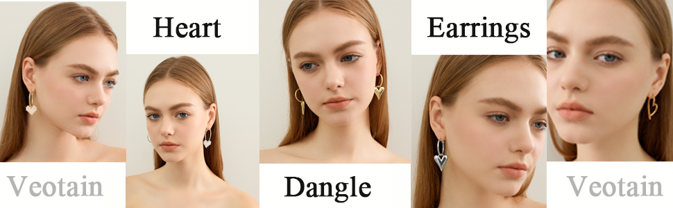 Veotain heart earrings
