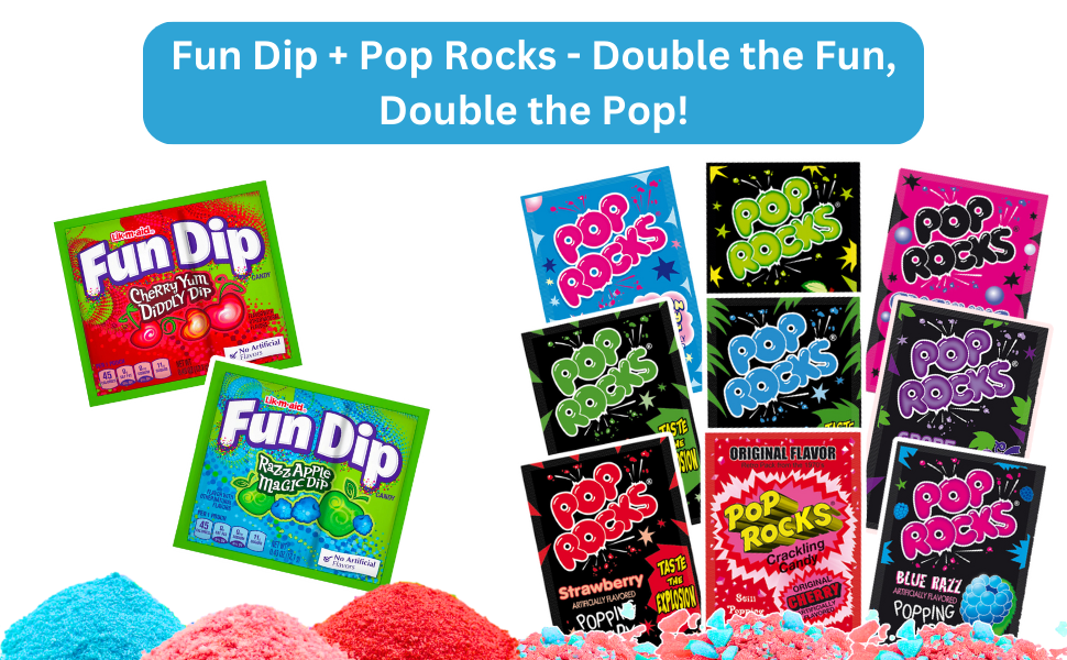 Fun Dip, Pop Rocks Variety Pack Nostalgia Candy Sampler