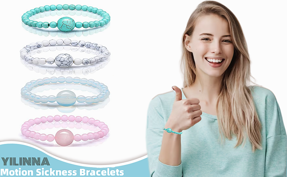 YILINNA 4 Pcs Anti Nausea Wristband Motion Sickness Bracelets
