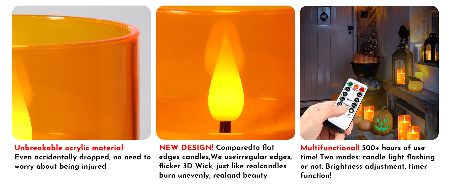 orange flameless candles