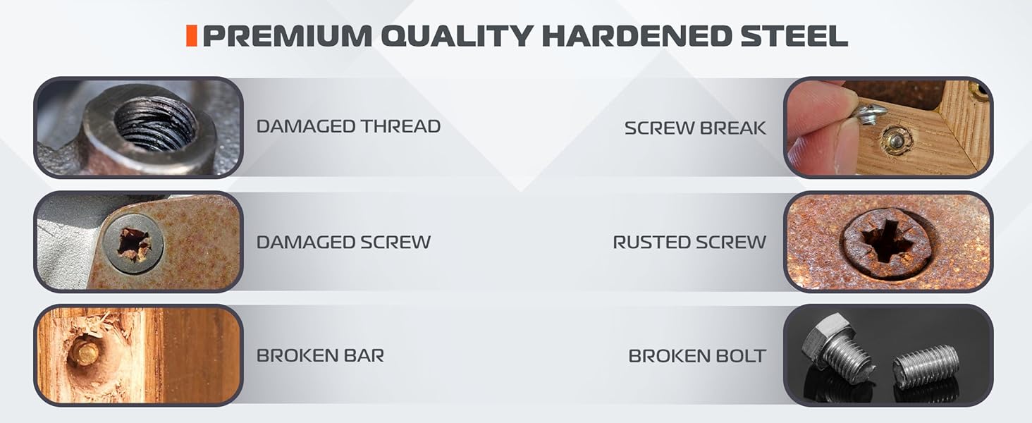 AV Steel 22 Pieces Damaged Screw Extractor Set, Easy Out Screw