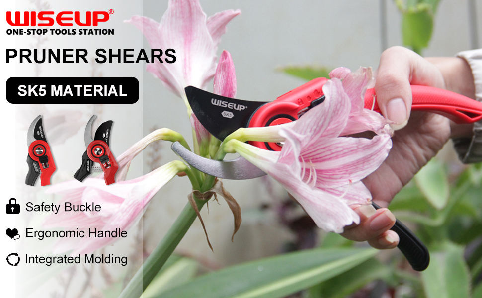 Amazon.com : WISEUP Garden Pruning Scissors, Ergonomic
