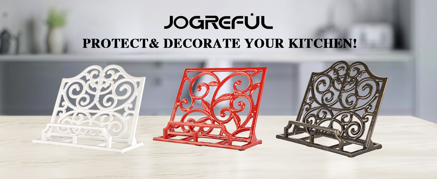 Vintage Cookbook Stand Cast Iron, Decorative Metal Cookbook