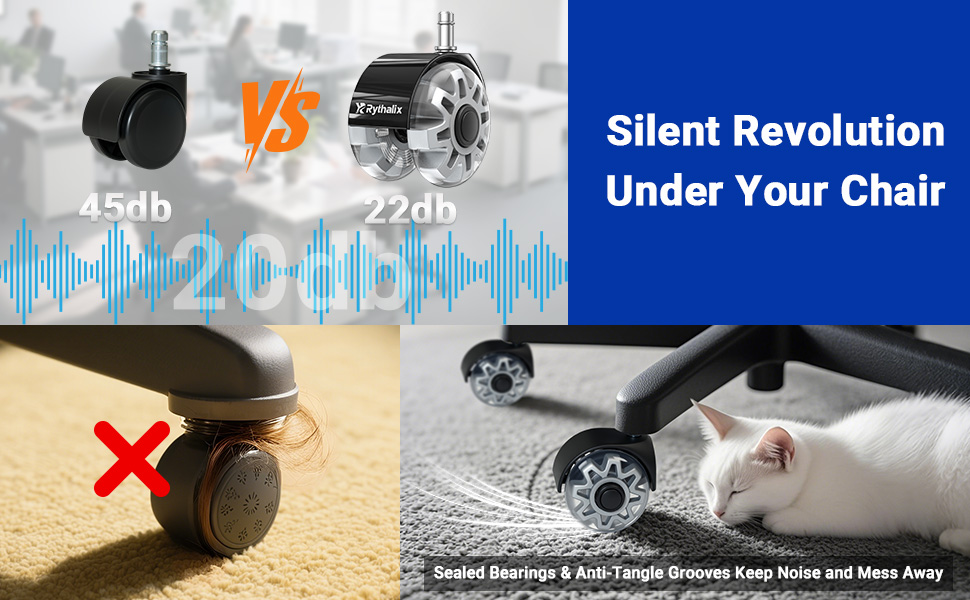 silence office chair caster wheels