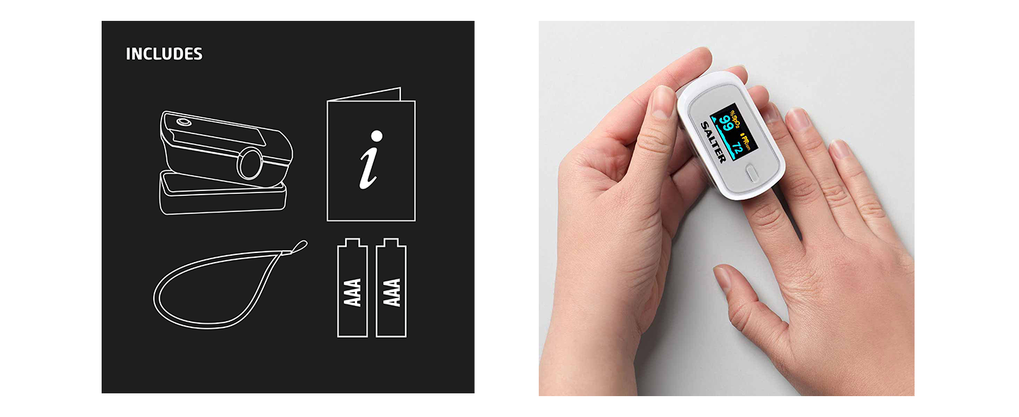 Salter PX100EU Fingertip Pulse Oximeter Portable OxyWatch, Blood