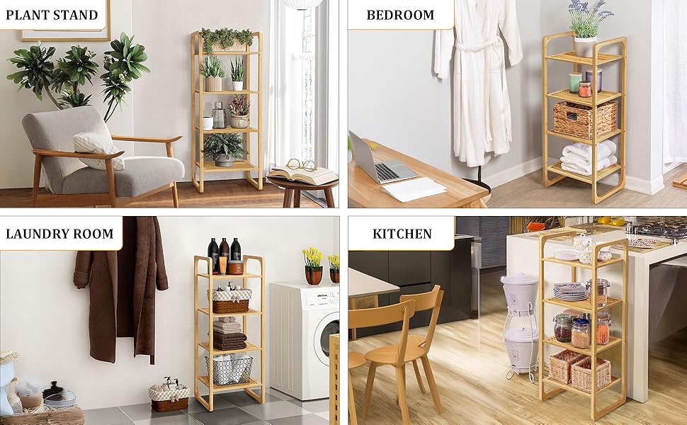 Bamboo Bathroom Rack Shelf