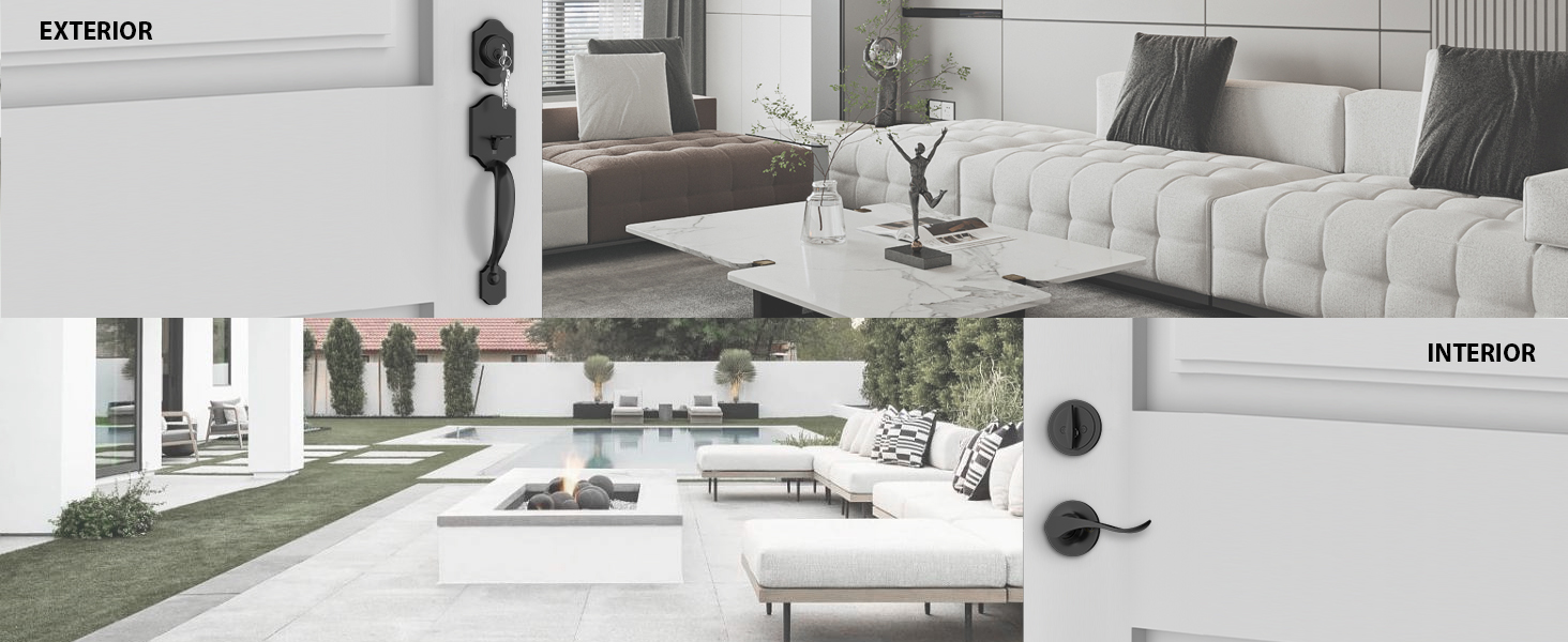 front door lock set with deadbolt black front door lock set exterior door hardware black