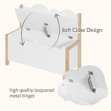 WOLTU Cassapanca In Legno. Contenitore Per Bambini. Baule Portagiochi Mobile 14 1