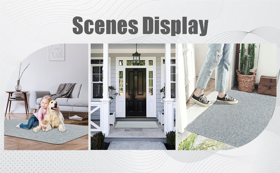 Yancorp Front Door Mat 1/10 Inch Thin Door Mat for Inside