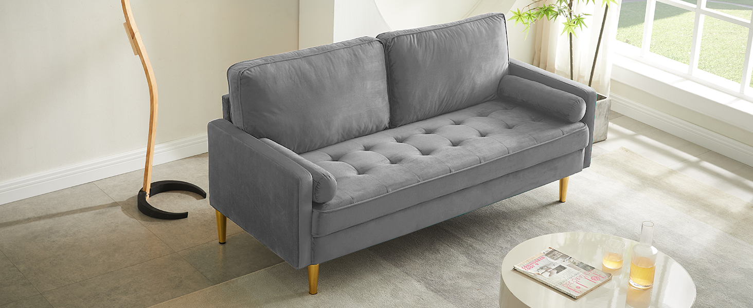 Hdxdkog Linen Loveseat Sofa,Mid Century Modern Small Love