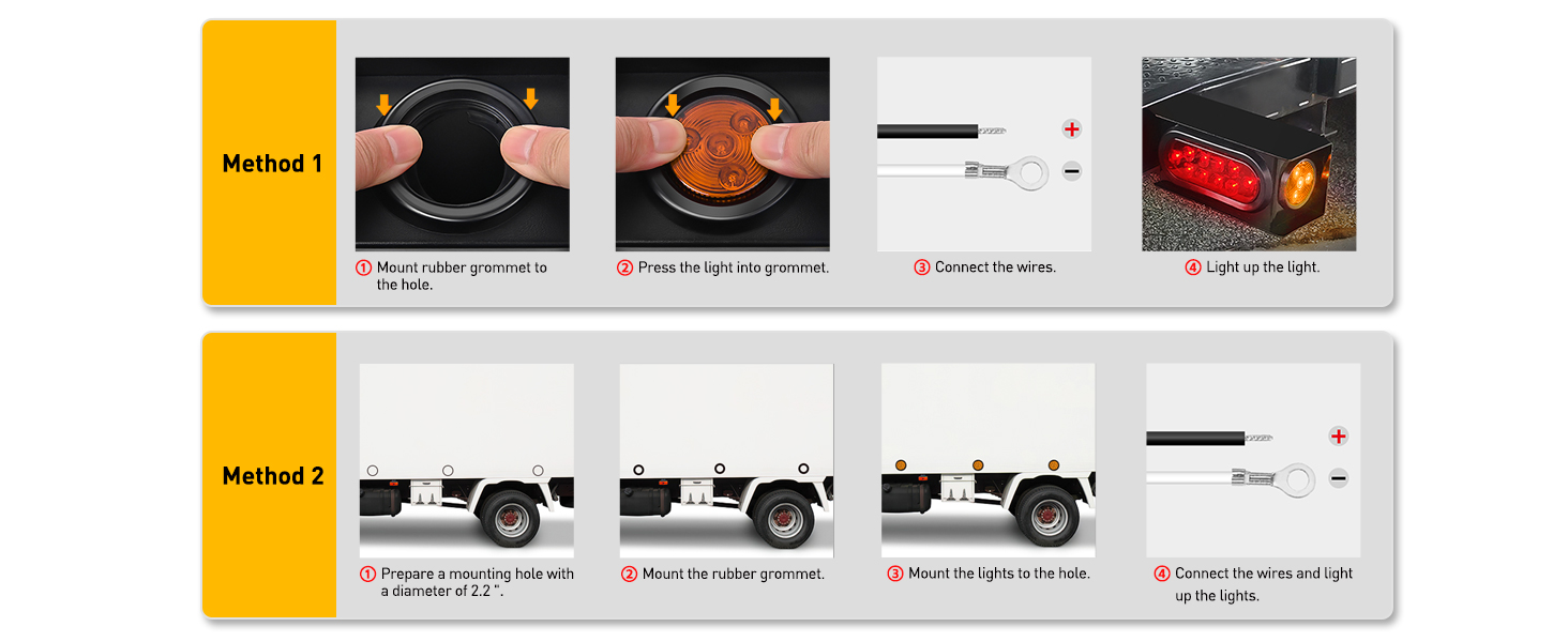 2inch Amber round side marker light clearance lights