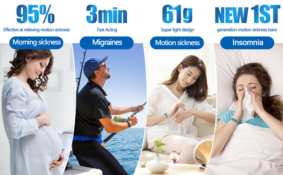 LYJEE Nausea Relief Bands for Morning & Motion Sickness Sea