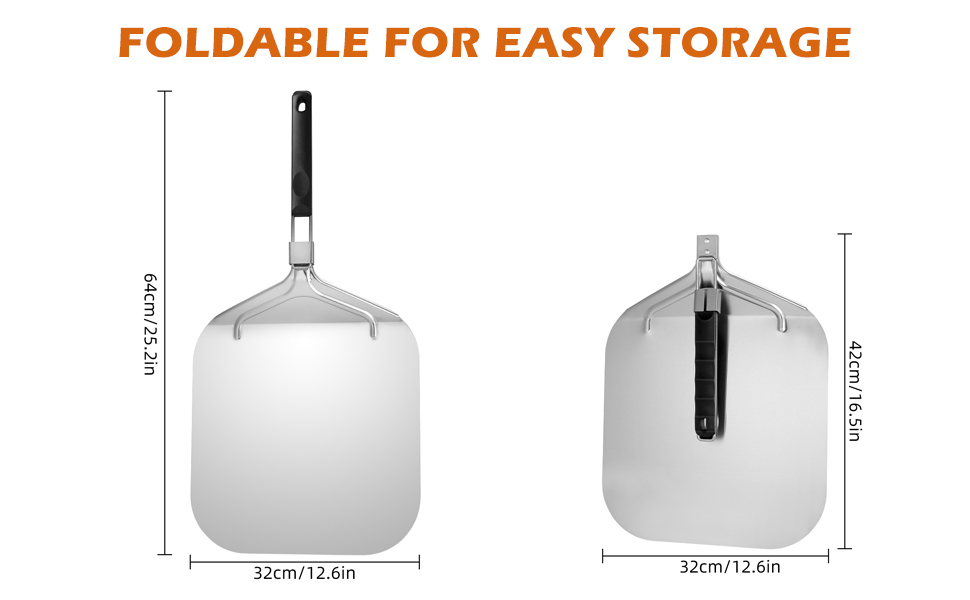 pizza peel with foldable handle set