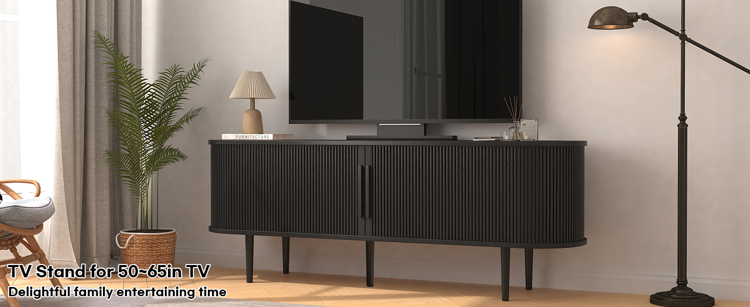 BOMETAO TV Stand, Wood TV Stands for Living Room