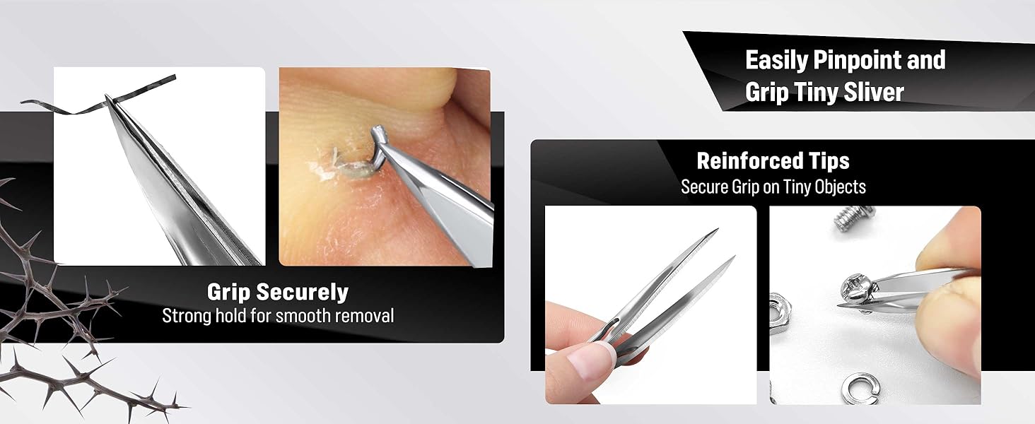 sliver gripper, medical tweezers first aid, tweezers for splinter removal, sliver remover, durox