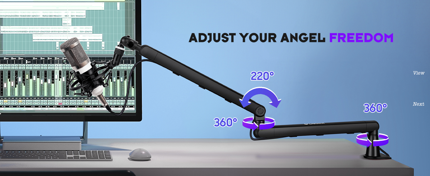 adjust mic desk arm