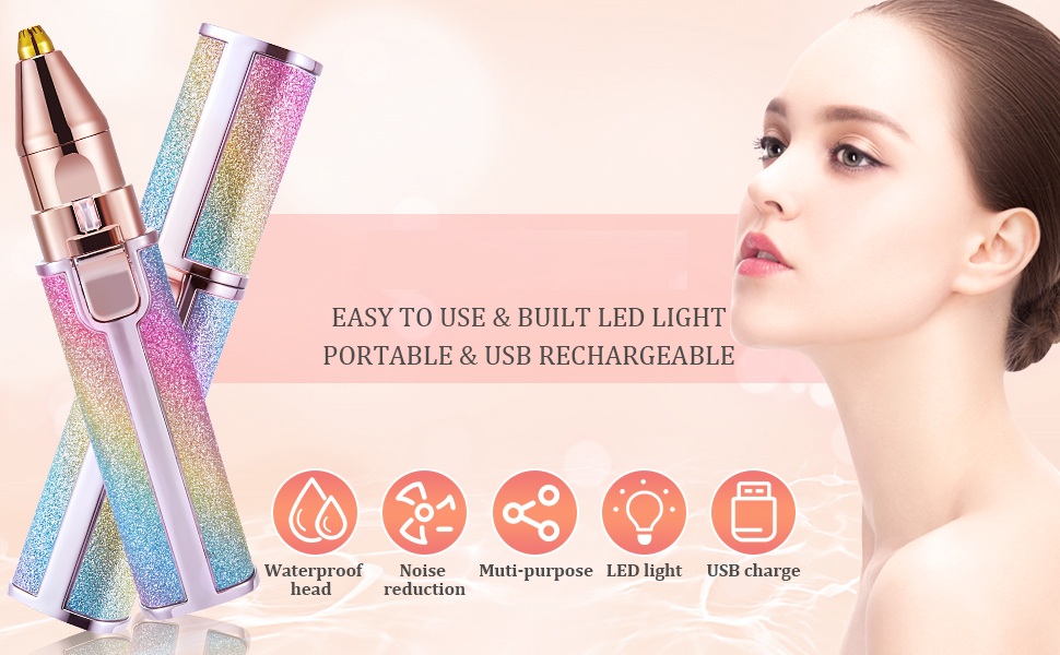 2 IN 1 USB Flawless Trimmer Rainbow Trimmer for Men & Women 2 t1
