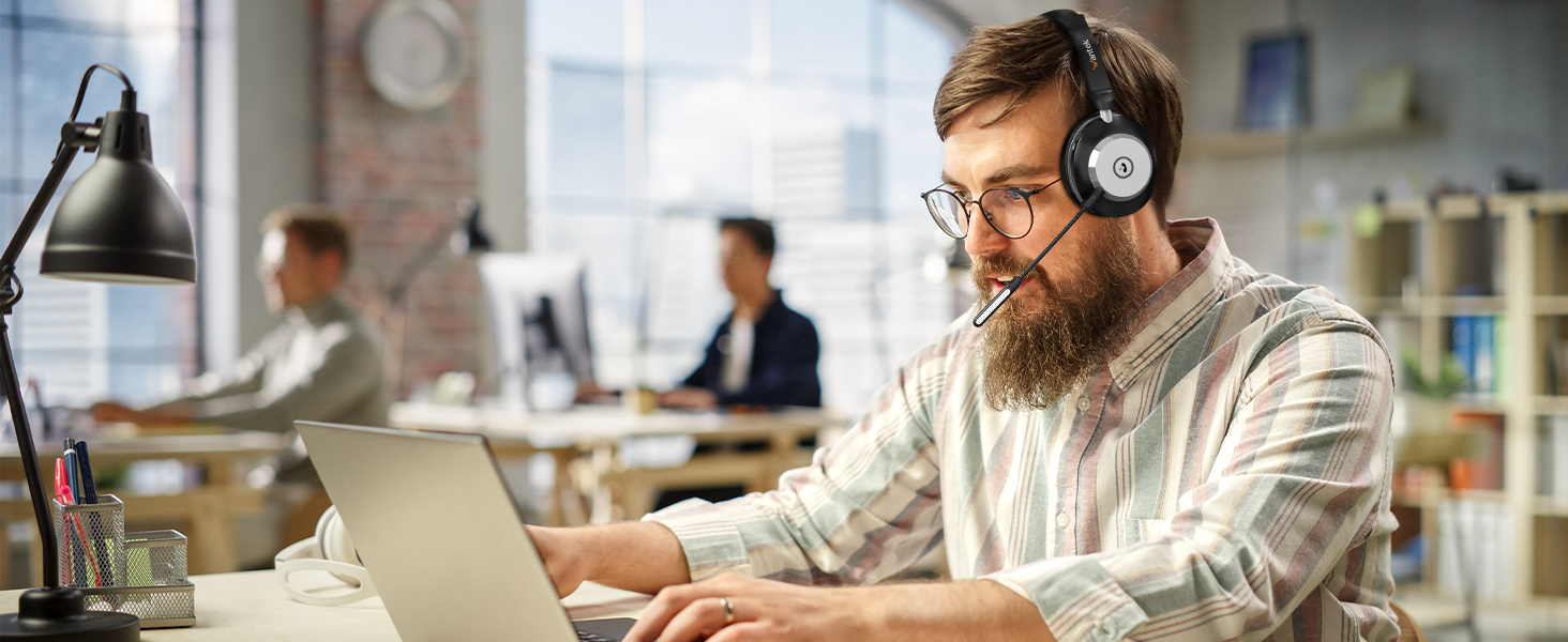 Wireless Headset with Mic for Work